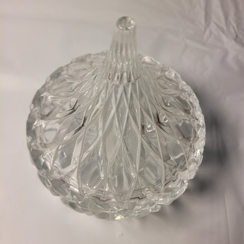 Hershey's Candy Dish Crystal Glass Diamond Cut Chocolate Kiss Shape Clear